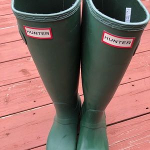 Green Tall Hunter Rain boots